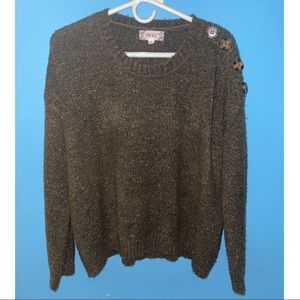 Crew Neck Sweater with Buttons
